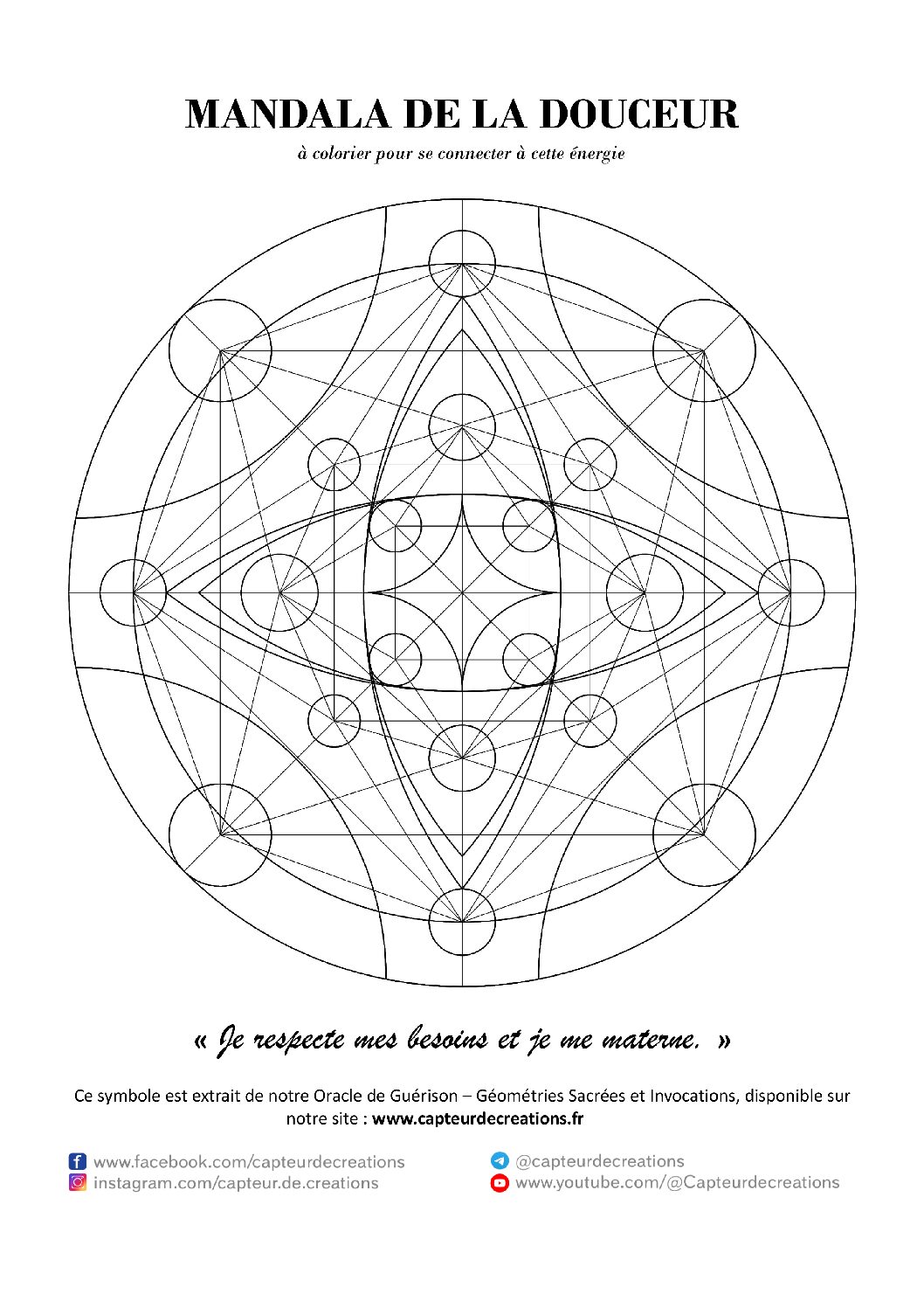MANDALA "DOUCEUR" A COLORIER